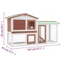 vidaXL Jaula de animales grande madera marrón y blanco 145x45x84 cm