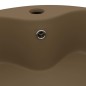vidaXL Lavabo lujoso con rebosadero cerámica crema mate 36x13 cm vidaXL Lavabo lujoso con rebosadero cerámica crema mate 36x13 cm