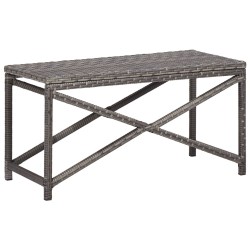 vidaXL Banco de jardín ratán sintético gris 80 cm