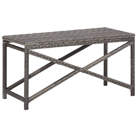 vidaXL Banco de jardín ratán sintético gris 80 cm