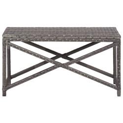 vidaXL Banco de jardín ratán sintético gris 80 cm