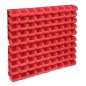 vidaXL Kit de cajas de almacenaje 96 pzas paneles de pared rojo negro vidaXL Kit de cajas de almacenaje 96 pzas paneles de pared rojo negro
