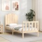 vidaXL Estructura de cama individual con cabecero madera maciza vidaXL Estructura de cama individual con cabecero madera maciza