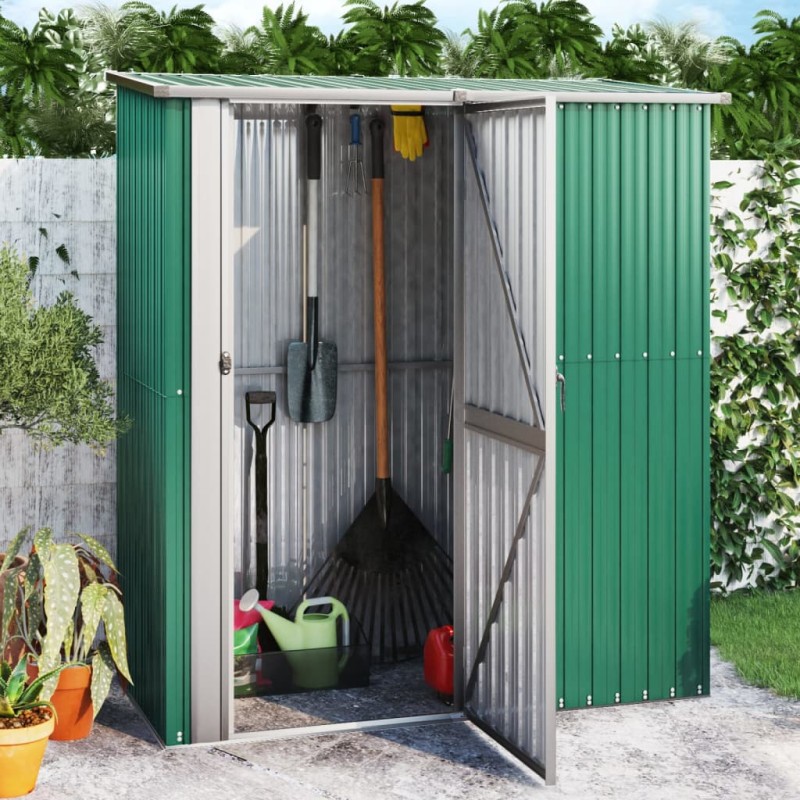 vidaXL Cobertizo de jardín acero galvanizado verde 180,5x97x209,5 cm vidaXL Cobertizo de jardín acero galvanizado verde 180,5x97x209,5 cm