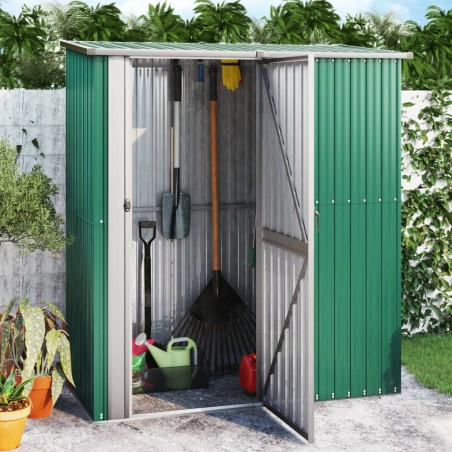 vidaXL Cobertizo de jardín acero galvanizado verde 180,5x97x209,5 cm