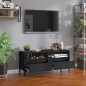 vidaXL Mueble de TV madera contrachapada negro 100x34,5x44,5 cm