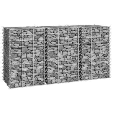 vidaXL Arriates de gaviones 3 unidades hierro 30x30x50 cm