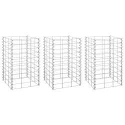 vidaXL Arriates de gaviones 3 unidades hierro 30x30x50 cm