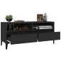 vidaXL Mueble de TV madera contrachapada negro 100x34,5x44,5 cm