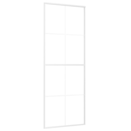 vidaXL Puerta corredera ESG vidrio y aluminio blanca 76x205 cm