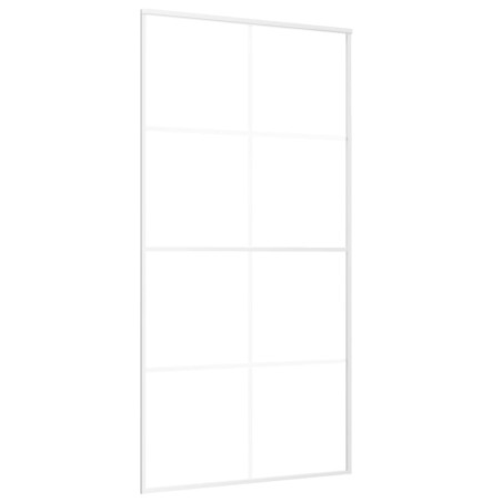 vidaXL Puerta corredera ESG vidrio y aluminio blanca 102,5x205 cm