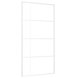 vidaXL Puerta corredera ESG vidrio y aluminio blanca 102,5x205 cm