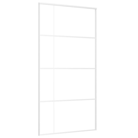 vidaXL Puerta corredera ESG vidrio y aluminio blanca 102,5x205 cm