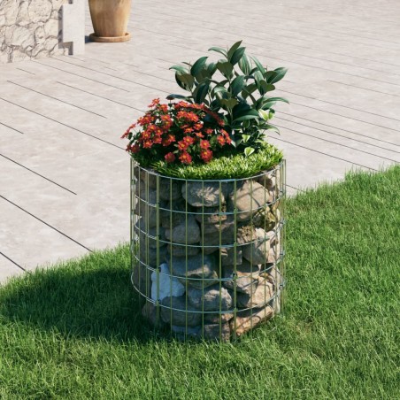 vidaXL Poste circular de gaviones acero galvanizado Ø50x50 cm