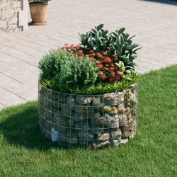 vidaXL Poste circular de gaviones acero galvanizado Ø100x50 cm