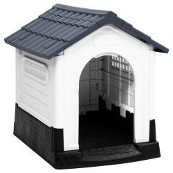 vidaXL Caseta para perros polipropileno gris 57x68x66 cm