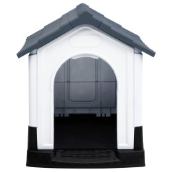 vidaXL Caseta para perros polipropileno gris 57x68x66 cm