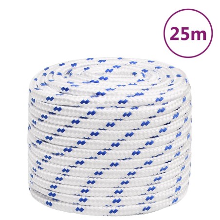 vidaXL Cuerda de barco polipropileno blanco 16 mm 25 m