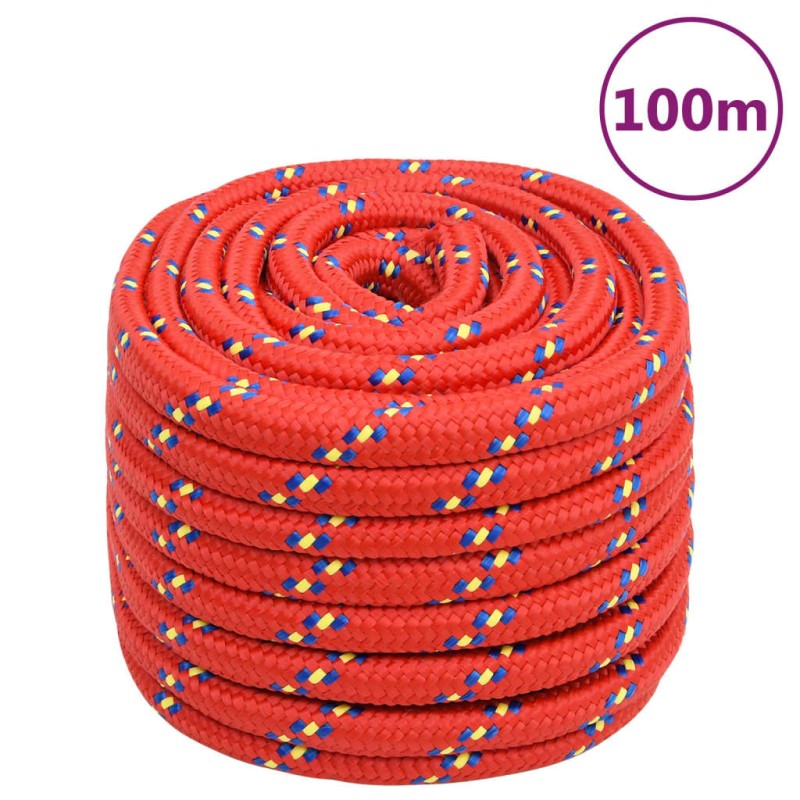 vidaXL Cuerda de barco polipropileno rojo 20 mm 100 m vidaXL Cuerda de barco polipropileno rojo 20 mm 100 m