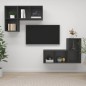 vidaXL Muebles de salón de pared 4 piezas madera ingeniería gris vidaXL Muebles de salón de pared 4 piezas madera ingeniería gris