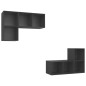 vidaXL Muebles de salón de pared 4 piezas madera ingeniería gris vidaXL Muebles de salón de pared 4 piezas madera ingeniería gris