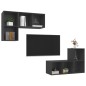 vidaXL Muebles de salón de pared 4 piezas madera ingeniería gris vidaXL Muebles de salón de pared 4 piezas madera ingeniería gris