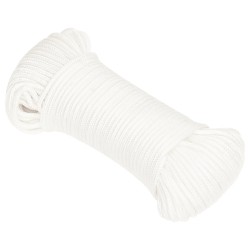 vidaXL Cuerda de barco polipropileno blanco intenso 5 mm 100 m