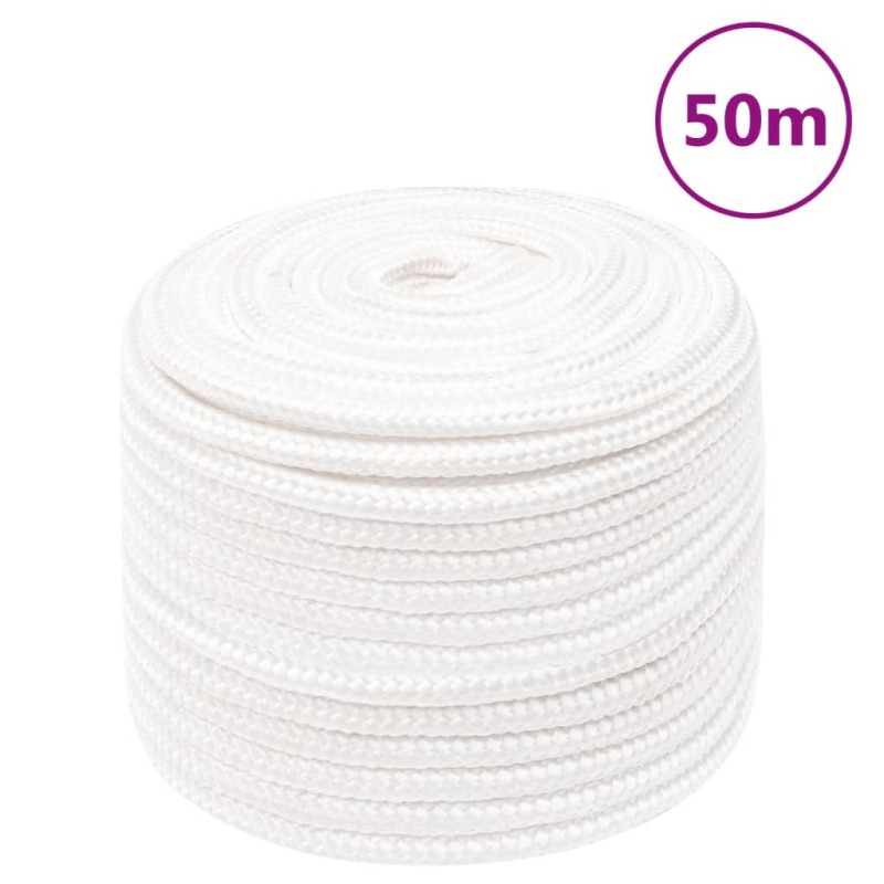 vidaXL Cuerda de barco polipropileno blanco intenso 12 mm 50 m vidaXL Cuerda de barco polipropileno blanco intenso 12 mm 50 m