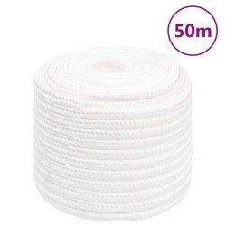 vidaXL Cuerda de barco polipropileno blanco intenso 16 mm 50 m