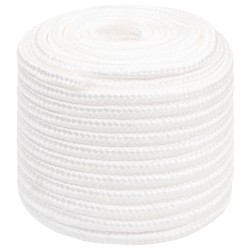 vidaXL Cuerda de barco polipropileno blanco intenso 16 mm 50 m
