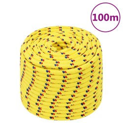 vidaXL Cuerda de barco polipropileno amarillo 14 mm 100 m