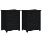 vidaXL Mesitas de noche 2 uds madera maciza de pino negra 50x35x61,5cm vidaXL Mesitas de noche 2 uds madera maciza de pino negra 50x35x61,5cm