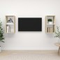 vidaXL Muebles de salón de pared 2 piezas blanco y roble Sonoma