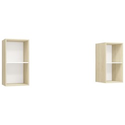 vidaXL Muebles de salón de pared 2 piezas blanco y roble Sonoma