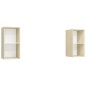 vidaXL Muebles de salón de pared 2 piezas blanco y roble Sonoma