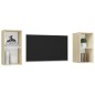 vidaXL Muebles de salón de pared 2 piezas blanco y roble Sonoma