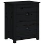 vidaXL Mesitas de noche 2 uds madera maciza de pino negra 50x35x61,5cm vidaXL Mesitas de noche 2 uds madera maciza de pino negra 50x35x61,5cm
