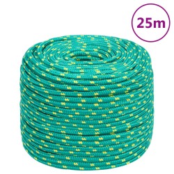 vidaXL Cuerda de barco polipropileno verde 10 mm 25 m