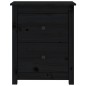 vidaXL Mesitas de noche 2 uds madera maciza de pino negra 50x35x61,5cm vidaXL Mesitas de noche 2 uds madera maciza de pino negra 50x35x61,5cm