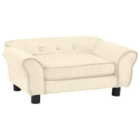 vidaXL Sofá para perros felpa color crema 72x45x30 cm