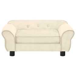 vidaXL Sofá para perros felpa color crema 72x45x30 cm