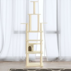 vidaXL Rascador para gatos con postes de sisal crema 183 cm