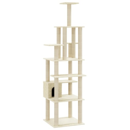 vidaXL Rascador para gatos con postes de sisal crema 183 cm