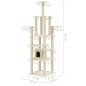 vidaXL Rascador para gatos con postes de sisal crema 183 cm vidaXL Rascador para gatos con postes de sisal crema 183 cm