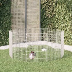 vidaXL Jaula para conejos 10 paneles hierro galvanizado 54x80 cm
