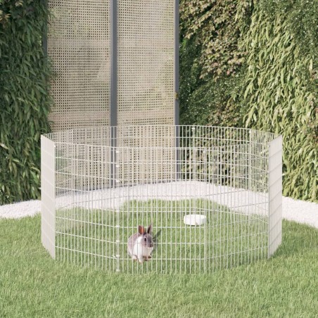 vidaXL Jaula para conejos 10 paneles hierro galvanizado 54x80 cm