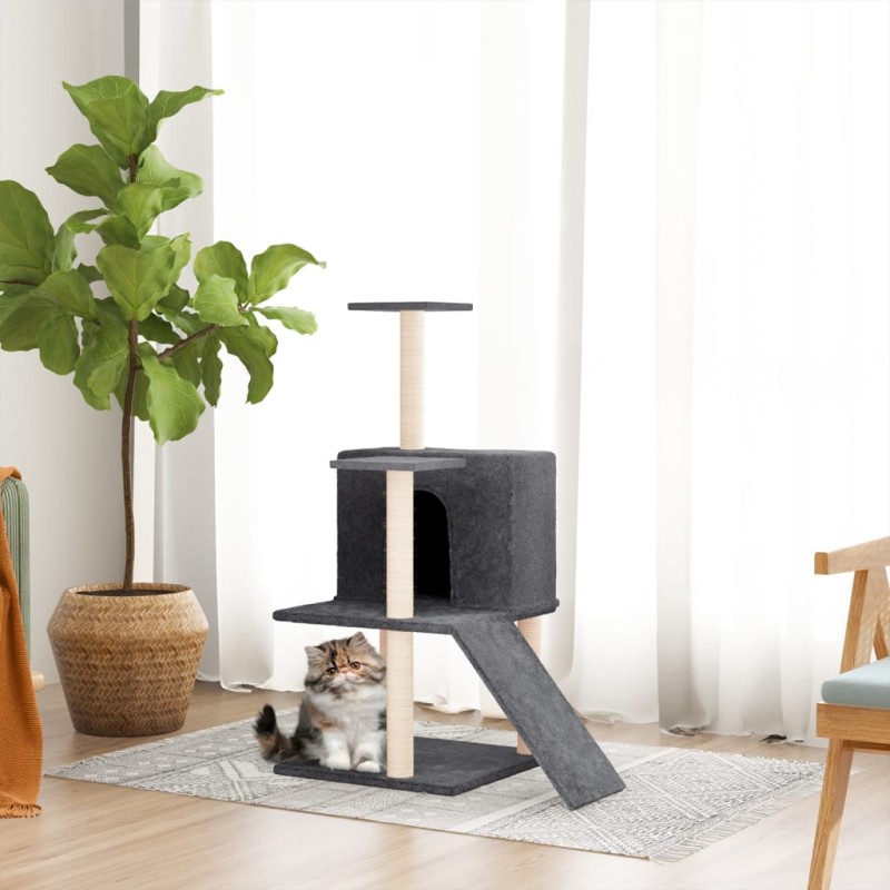 vidaXL Rascador para gatos con postes de sisal gris oscuro 82 cm vidaXL Rascador para gatos con postes de sisal gris oscuro 82 cm