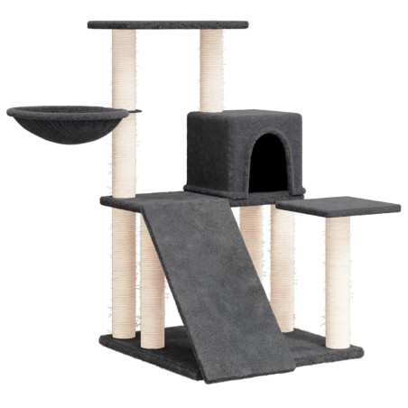 vidaXL Rascador para gatos con postes de sisal gris oscuro 82 cm