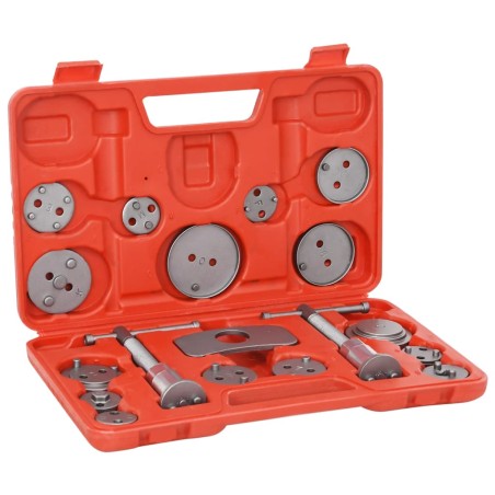 vidaXL Kit herramientas retroceso de pinzas de freno de disco 18 pzas