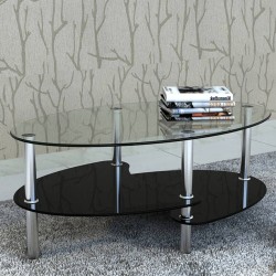 vidaXL Mesa de centro de vidrio con diseño exclusivo negra 